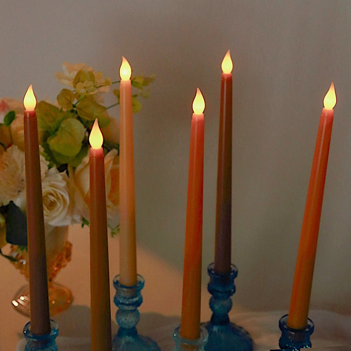 8 pcs 11" tall LED Mixed Flameless Taper Candles Lights