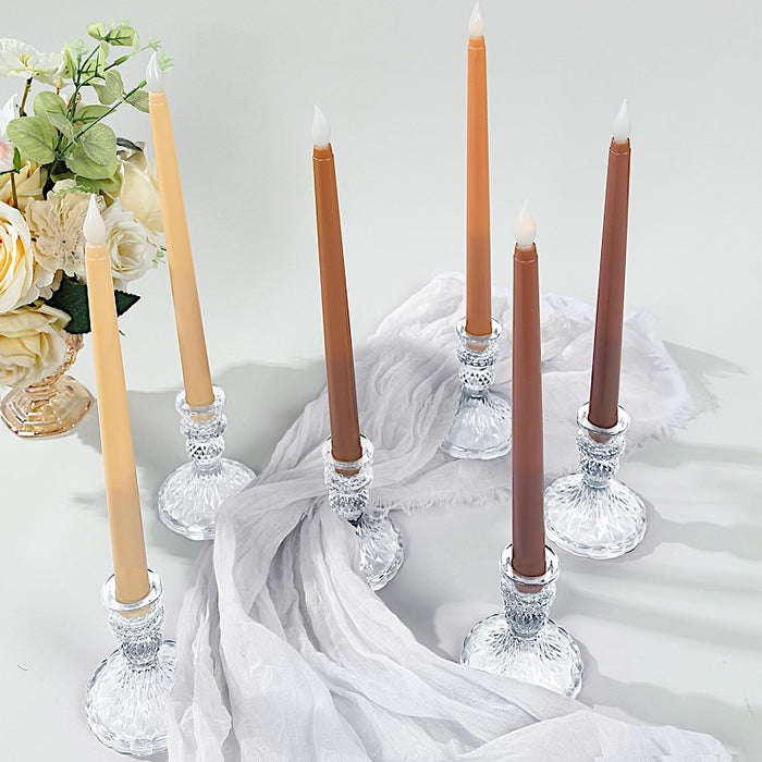 8 pcs 11" tall LED Mixed Flameless Taper Candles Lights