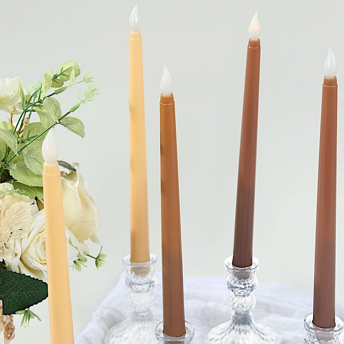 8 pcs 11" tall LED Mixed Flameless Taper Candles Lights