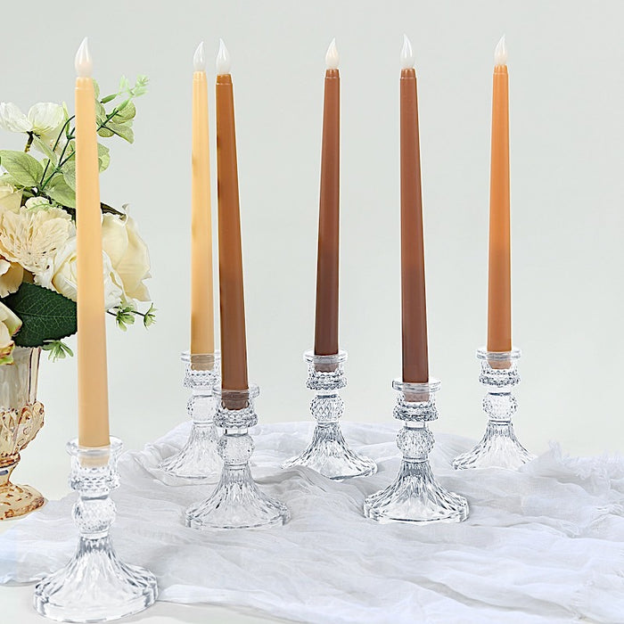 8 pcs 11" tall LED Mixed Flameless Taper Candles Lights