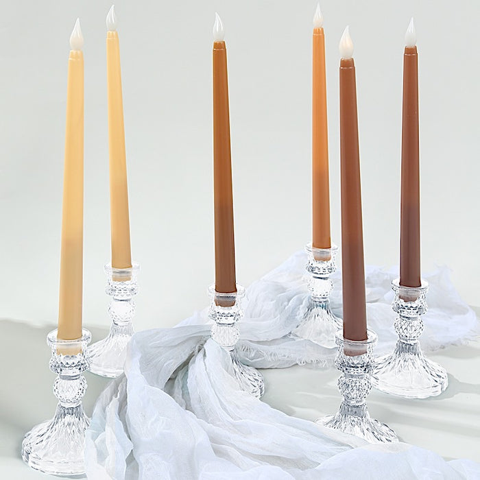 8 pcs 11" tall LED Mixed Flameless Taper Candles Lights