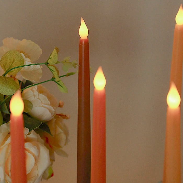 8 pcs 11" tall LED Mixed Flameless Taper Candles Lights