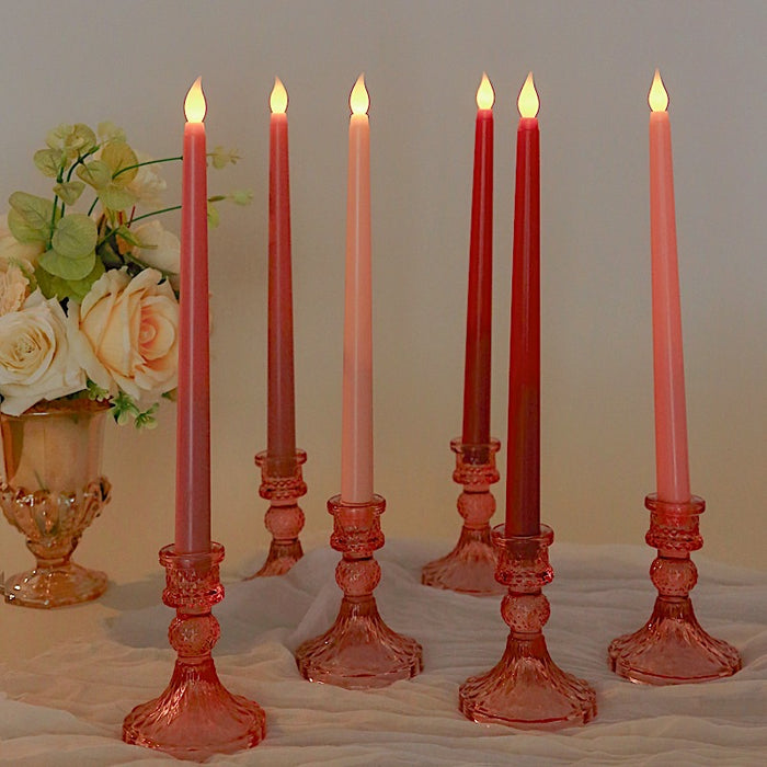 8 pcs 11" tall LED Mixed Flameless Taper Candles Lights