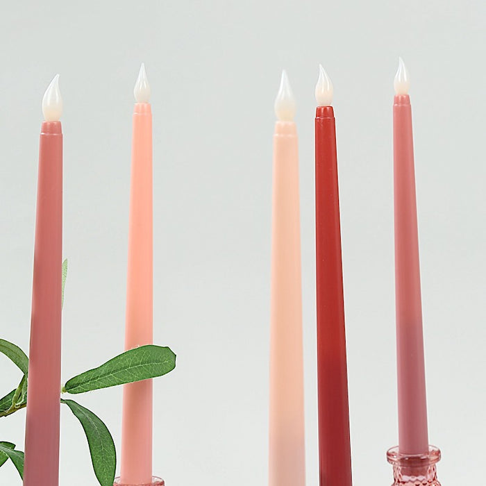 8 pcs 11" tall LED Mixed Flameless Taper Candles Lights