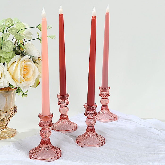 8 pcs 11" tall LED Mixed Flameless Taper Candles Lights