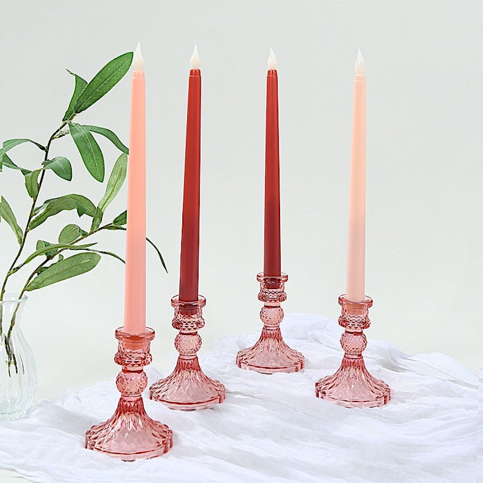 8 pcs 11" tall LED Mixed Flameless Taper Candles Lights