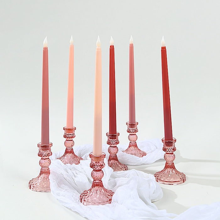 8 pcs 11" tall LED Mixed Flameless Taper Candles Lights