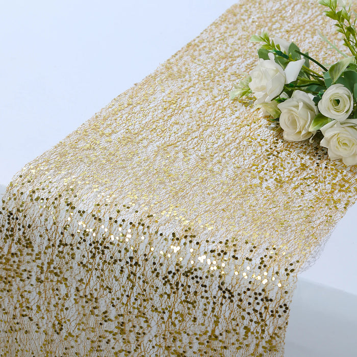 11" x 108" Metallic Sequin Mesh Polyester Table Runner