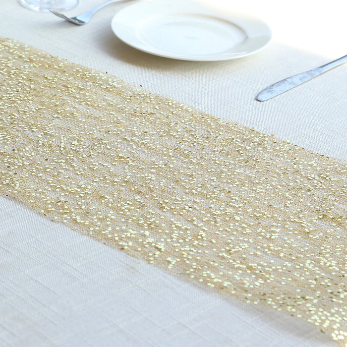 11" x 108" Metallic Sequin Mesh Polyester Table Runner