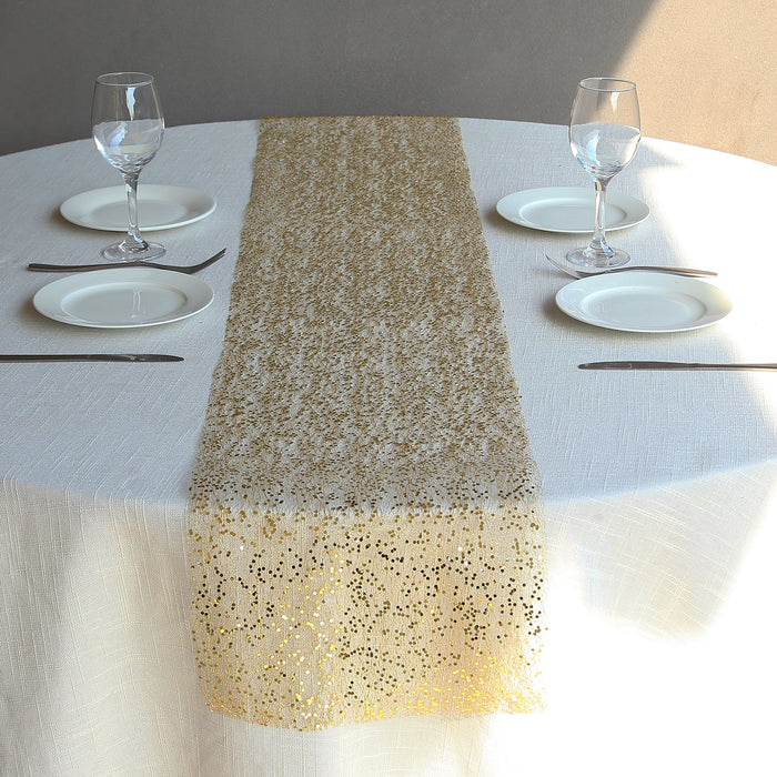 11" x 108" Metallic Sequin Mesh Polyester Table Runner