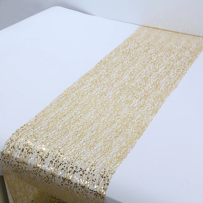 11" x 108" Metallic Sequin Mesh Polyester Table Runner