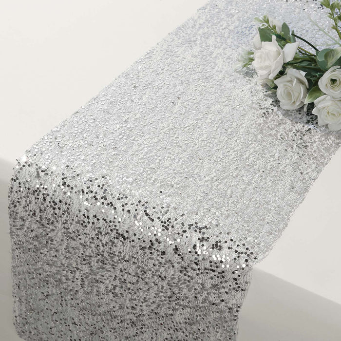 11" x 108" Metallic Sequin Mesh Polyester Table Runner