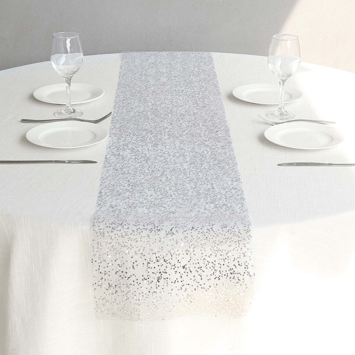 11" x 108" Metallic Sequin Mesh Polyester Table Runner