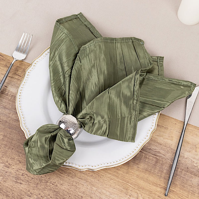 5 Accordion Crinkled Taffeta Dinner Napkins