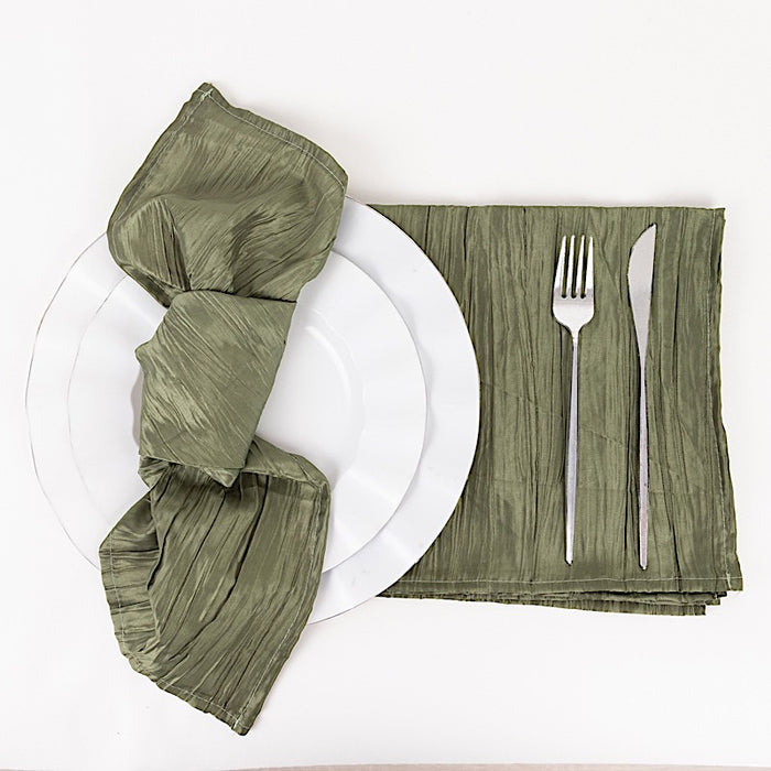 5 Accordion Crinkled Taffeta Dinner Napkins