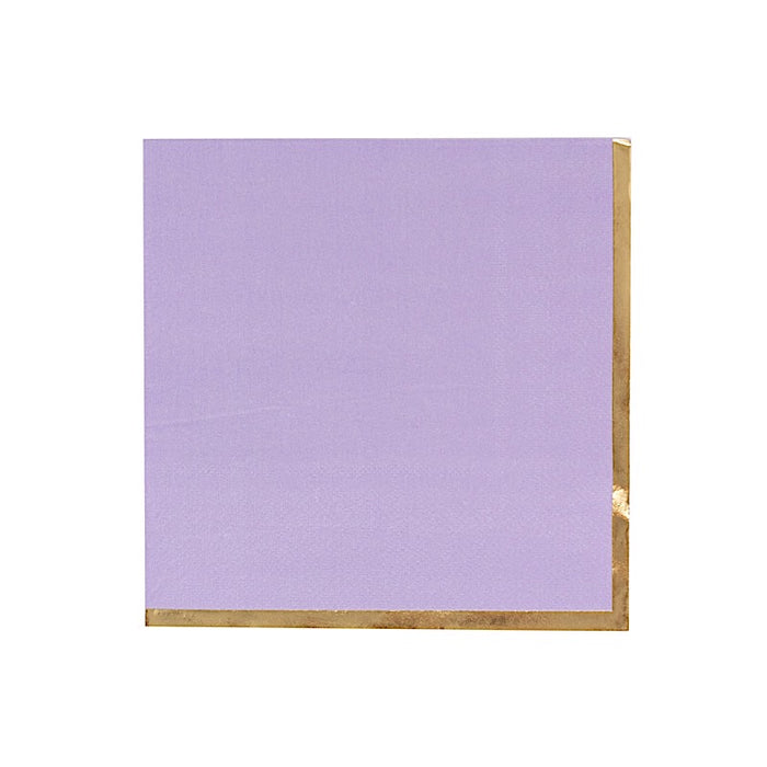 50 Pastel 2 Ply Dinner Cocktail Paper Napkins with Gold Rim