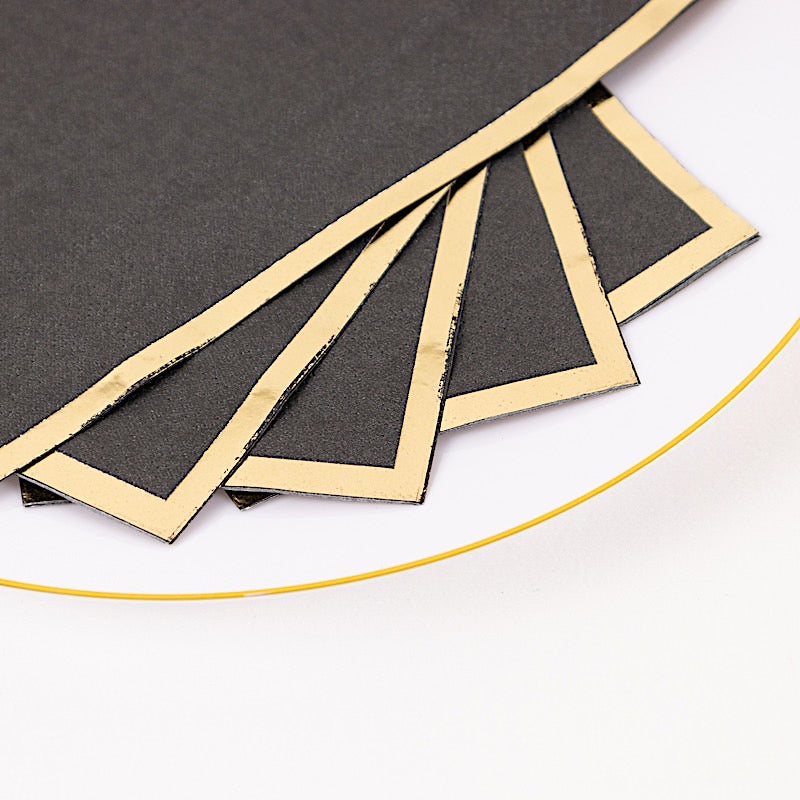 50 Soft 2 Ply Dinner Paper Napkins with Gold Foil Edge