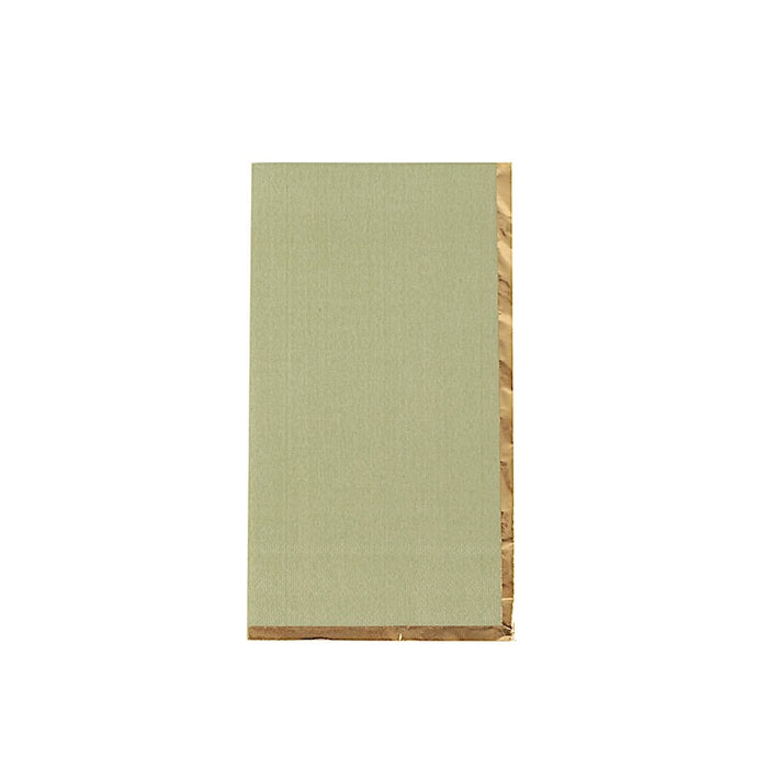 50 Soft 2 Ply Dinner Paper Napkins with Gold Foil Edge