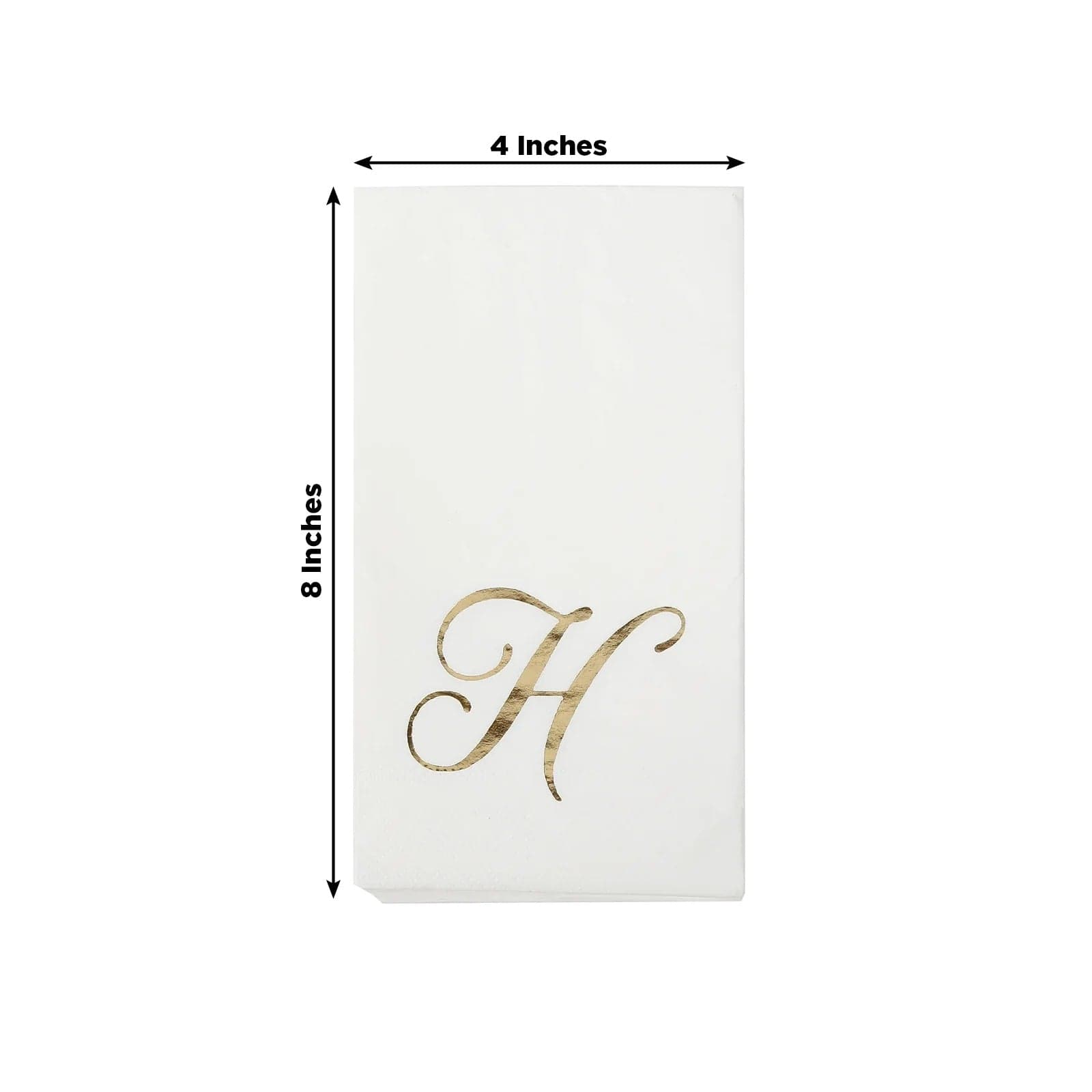 100 Disposable Dinner Paper Napkins with Gold Foil Letter - White