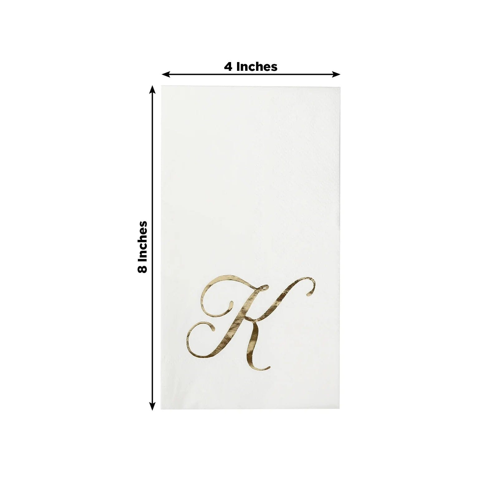 100 Disposable Dinner Paper Napkins with Gold Foil Letter - White