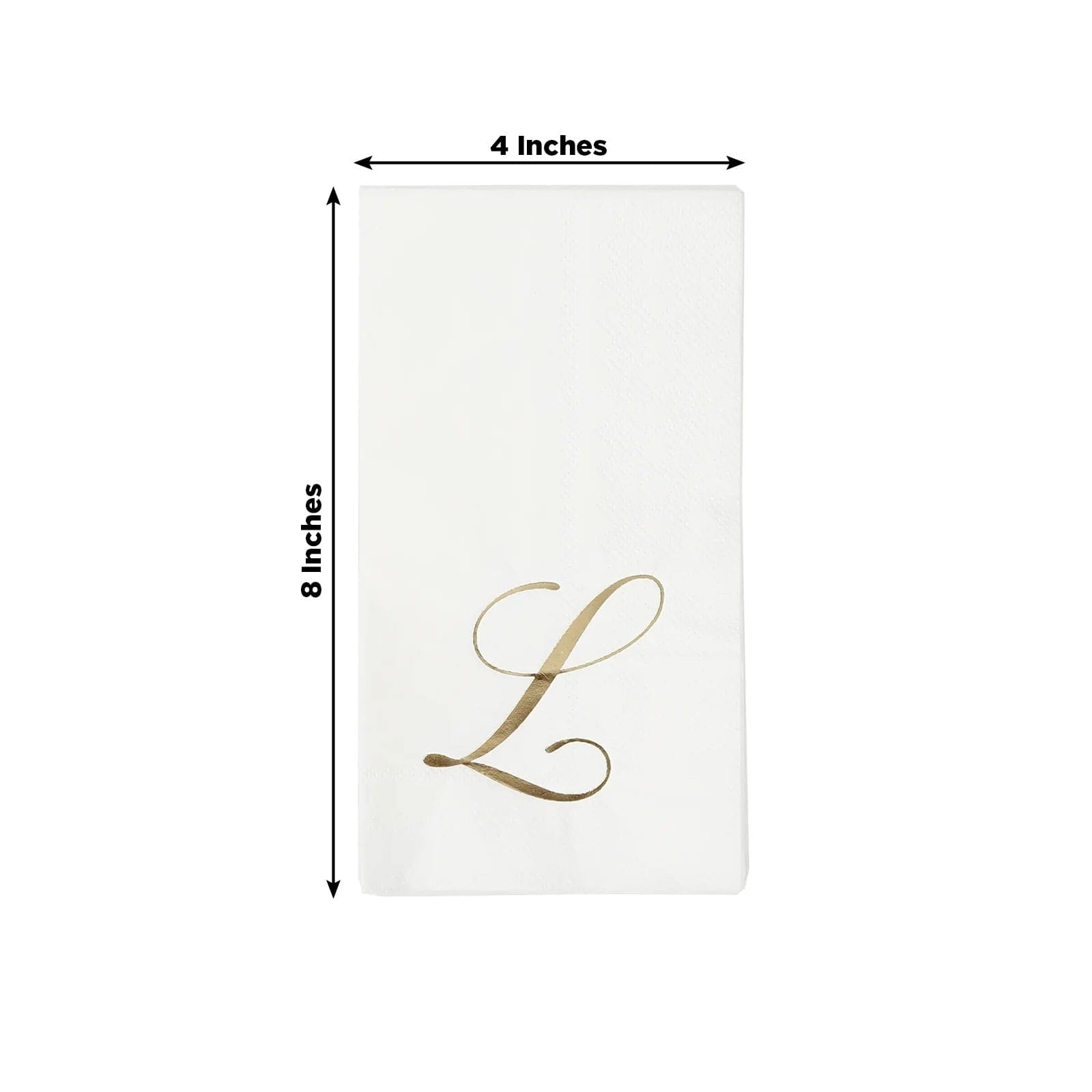 100 Disposable Dinner Paper Napkins with Gold Foil Letter - White