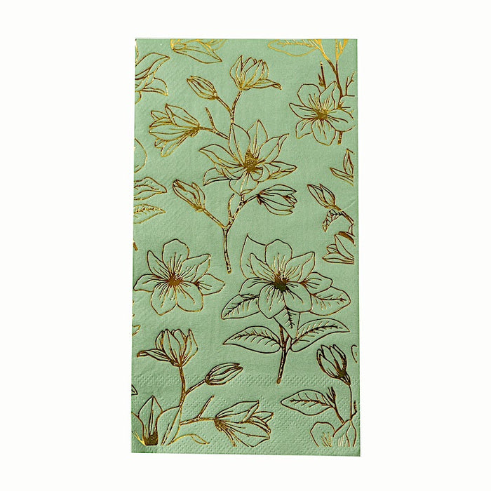 50 Rectangular Soft 2 Ply Dinner Paper Napkins with Flowers Print