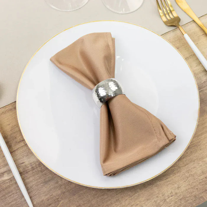 5 Pack 17" x 17" Scuba Wrinkle-Free Reusable Cloth Napkins