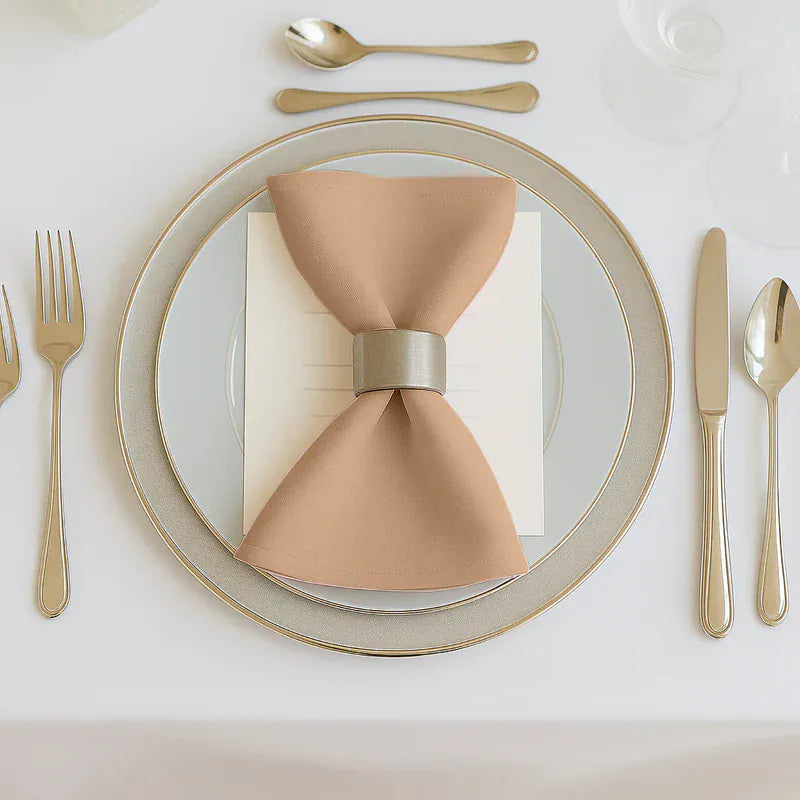 5 Pack 17" x 17" Scuba Wrinkle-Free Reusable Cloth Napkins