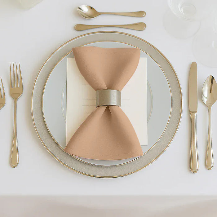 5 Pack 17" x 17" Scuba Wrinkle-Free Reusable Cloth Napkins