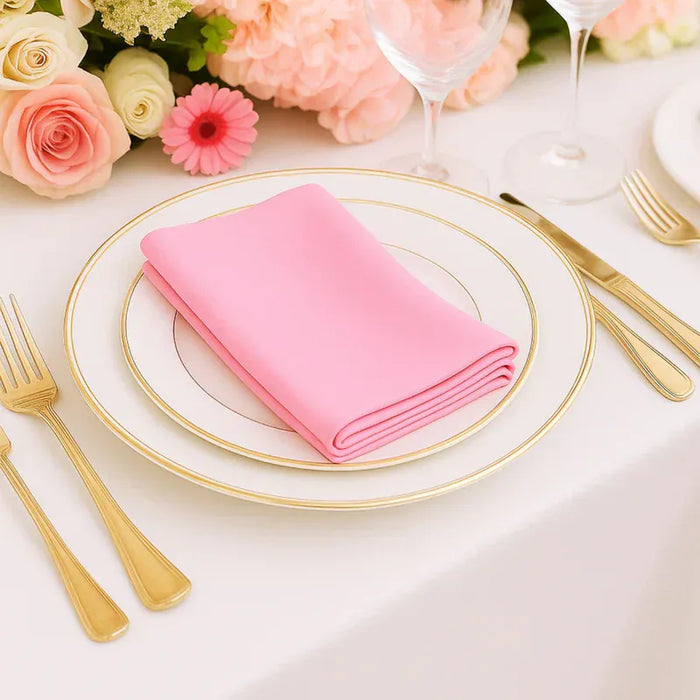 5 Pack 17" x 17" Scuba Wrinkle-Free Reusable Cloth Napkins