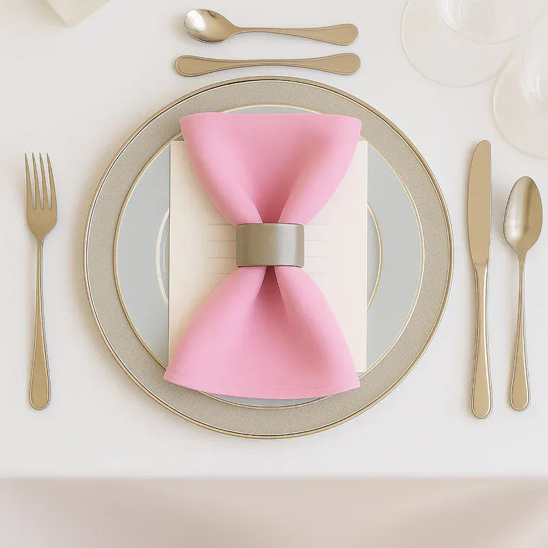 5 Pack 17" x 17" Scuba Wrinkle-Free Reusable Cloth Napkins