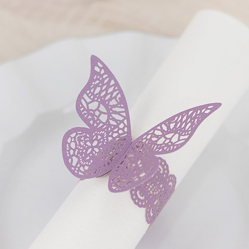 12 Laser Cut 3D Butterfly Paper Napkin Rings