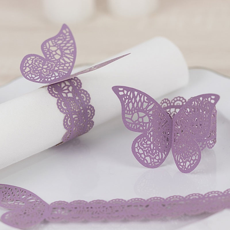 12 Laser Cut 3D Butterfly Paper Napkin Rings