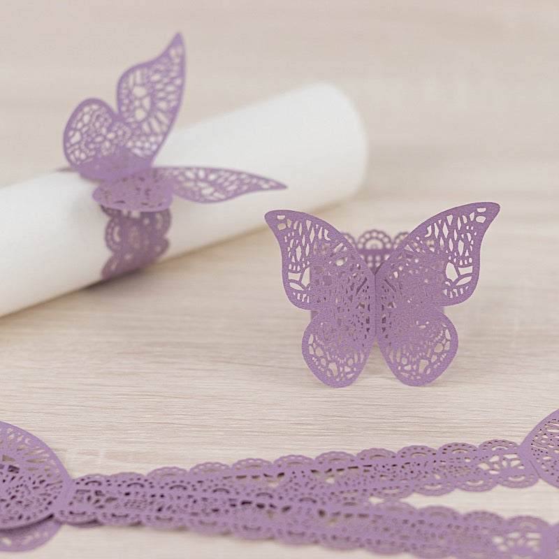 12 Laser Cut 3D Butterfly Paper Napkin Rings