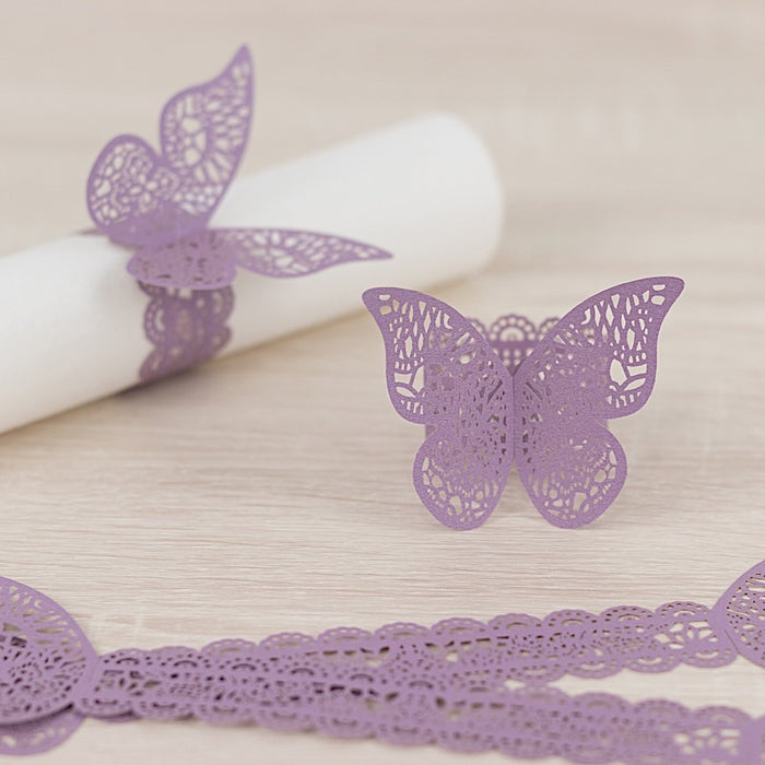 12 Laser Cut 3D Butterfly Paper Napkin Rings