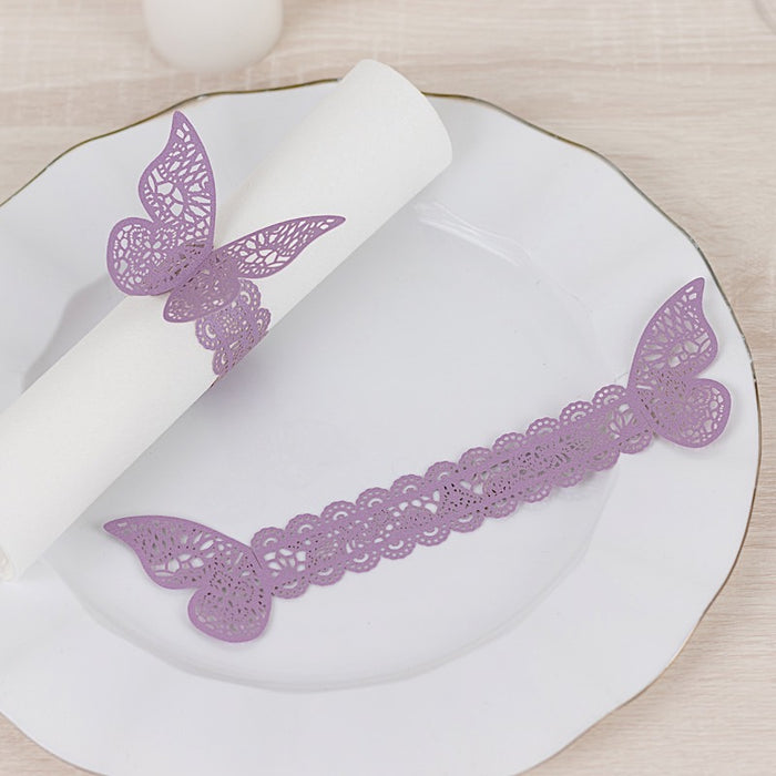 12 Laser Cut 3D Butterfly Paper Napkin Rings