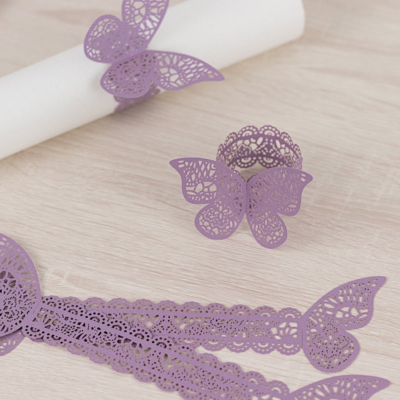 12 Laser Cut 3D Butterfly Paper Napkin Rings