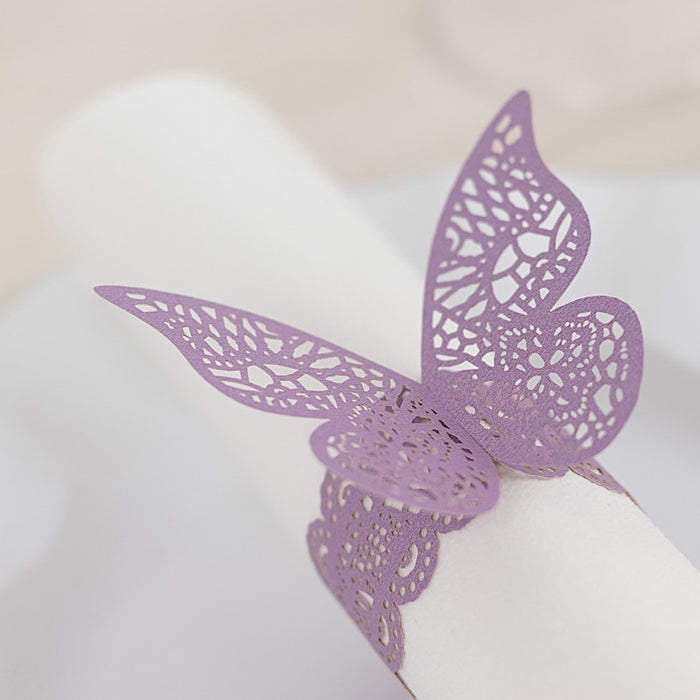 12 Laser Cut 3D Butterfly Paper Napkin Rings