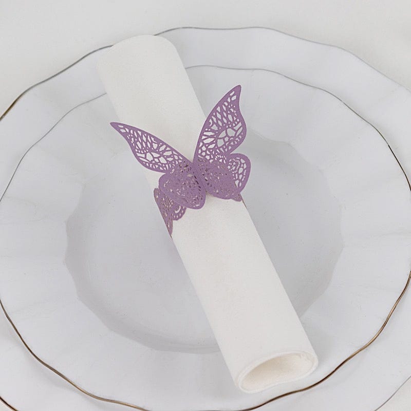 12 Laser Cut 3D Butterfly Paper Napkin Rings