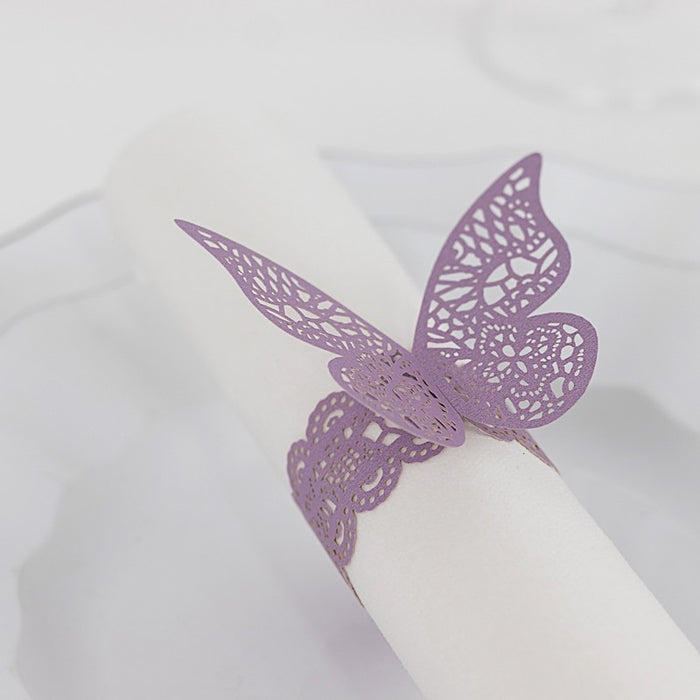 12 Laser Cut 3D Butterfly Paper Napkin Rings