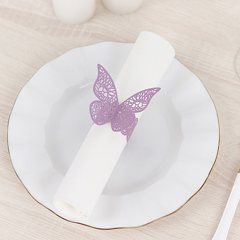 12 Laser Cut 3D Butterfly Paper Napkin Rings