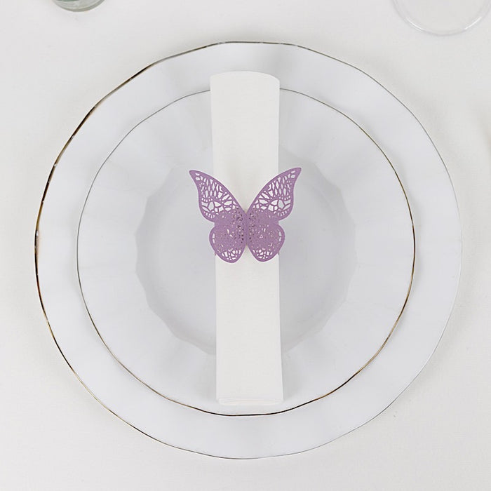 12 Laser Cut 3D Butterfly Paper Napkin Rings