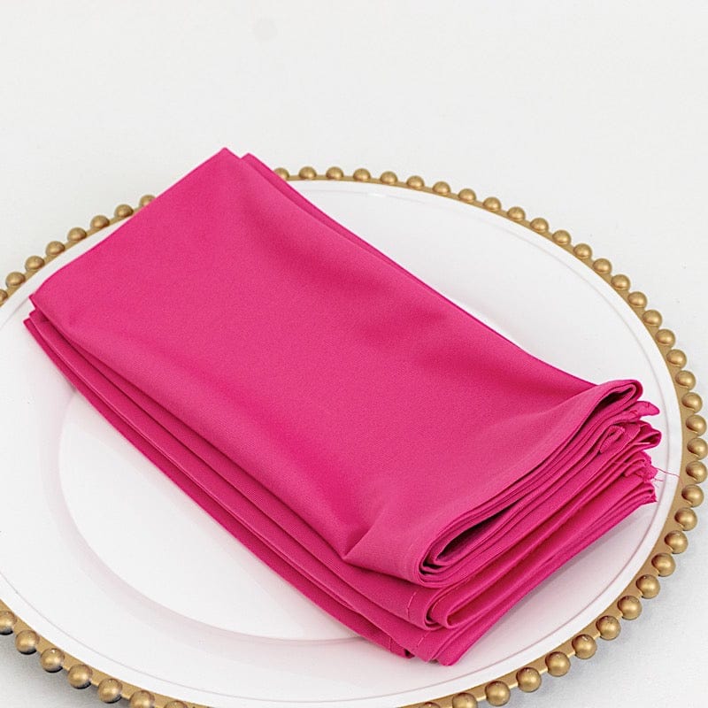 5 Premium 20" x 20" Scuba Polyester Dinner Table Napkins
