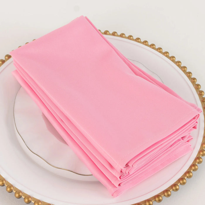 5 Premium 20" x 20" Scuba Polyester Dinner Table Napkins