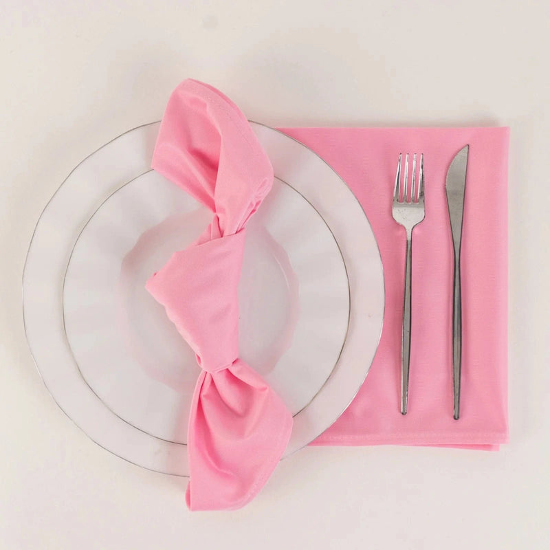 5 Premium 20" x 20" Scuba Polyester Dinner Table Napkins