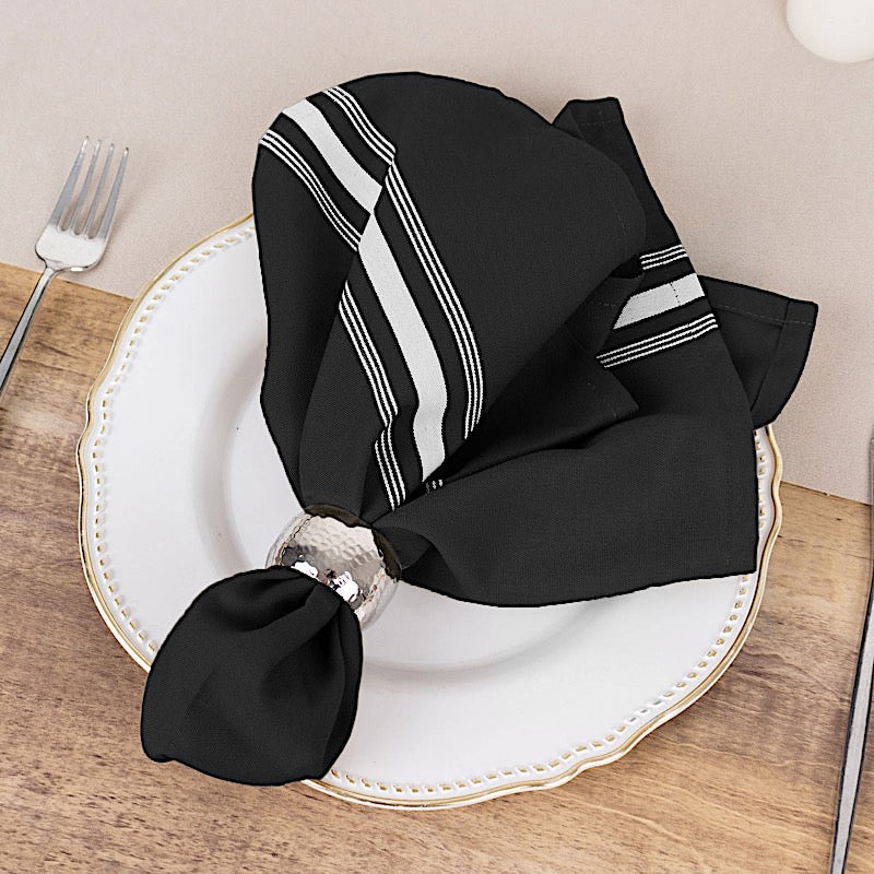 10 Polyester Napkins with Stripes 18