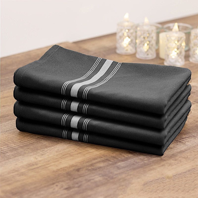 10 Polyester Napkins with Stripes 18" x 22"