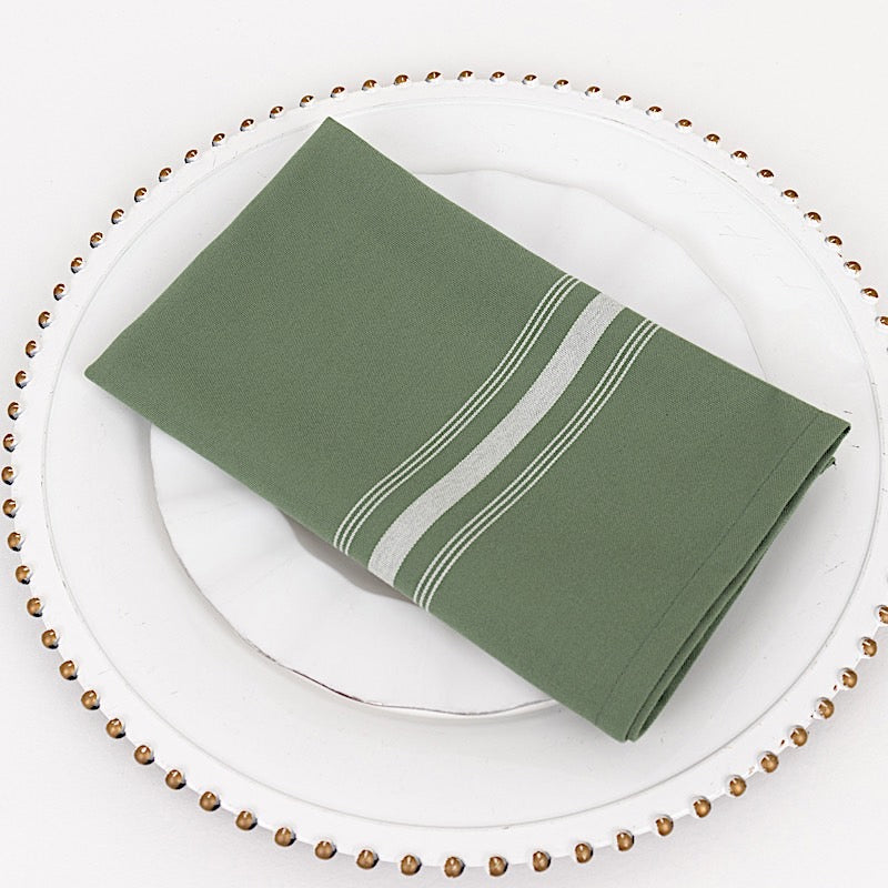 10 Polyester Napkins with Stripes 18