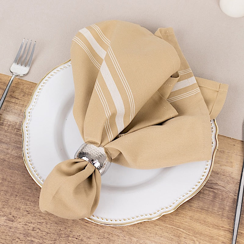 10 Polyester Napkins with Stripes 18