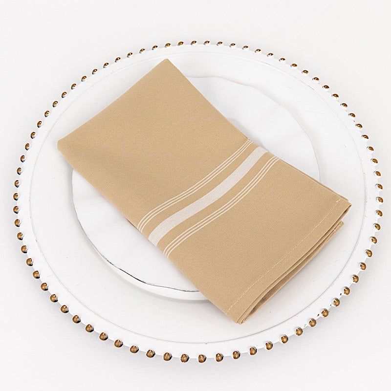 10 Polyester Napkins with Stripes 18